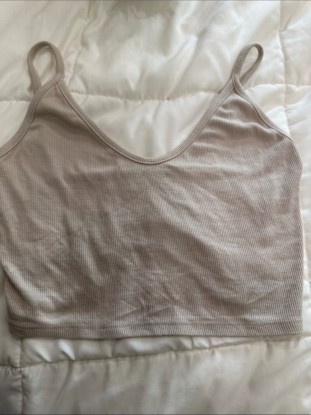Joah Brown Ribbed Bandeau Tank - Taupe